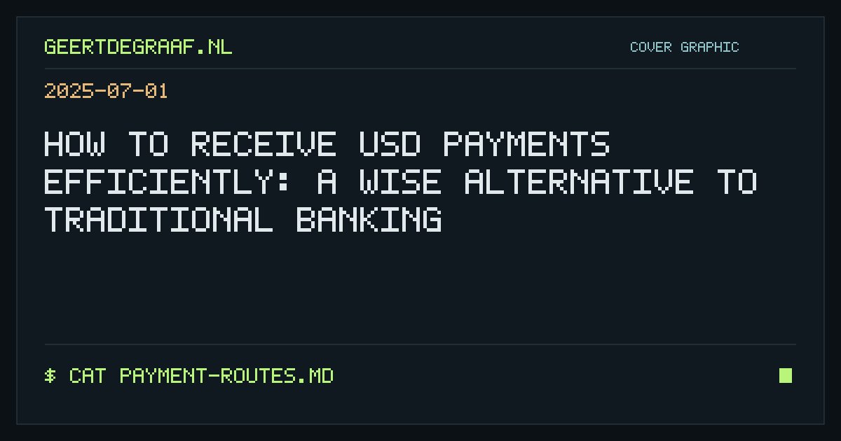Cover graphic: How to Receive USD Payments Efficiently: A Wise Alternative to Traditional Banking